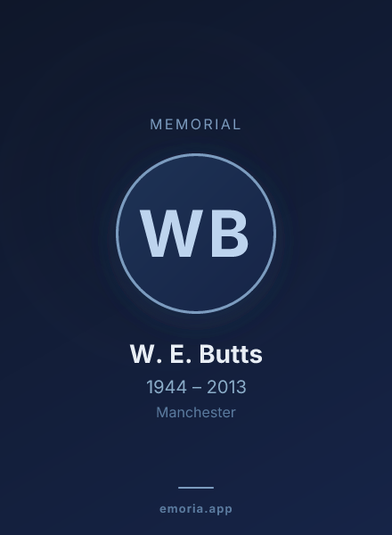 Memorial portrait of W. E. Butts