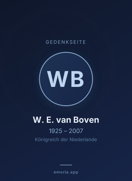 Gedenkportrait von W. E. van Boven