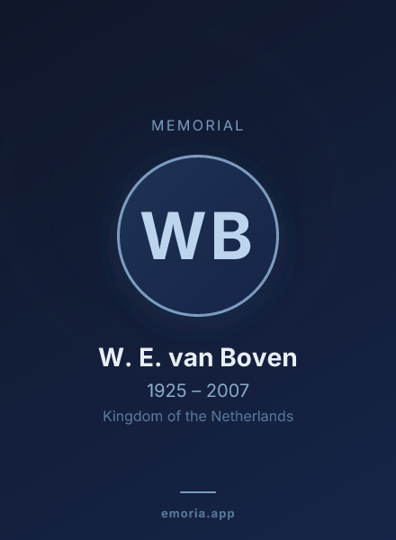 Memorial portrait of W. E. van Boven