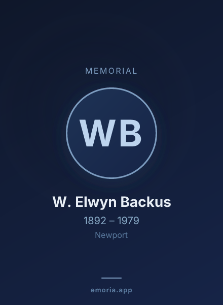 Memorial portrait of W. Elwyn Backus