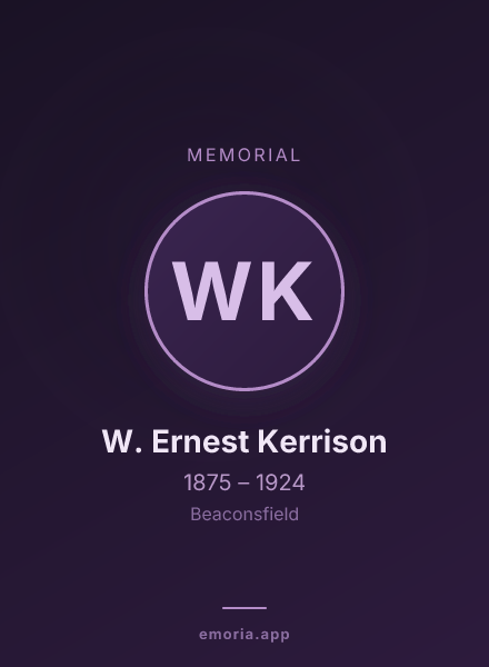 Memorial portrait of W. Ernest Kerrison