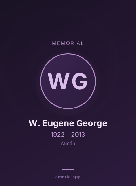 Memorial portrait of W. Eugene George