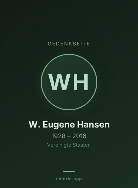 Gedenkportrait von W. Eugene Hansen