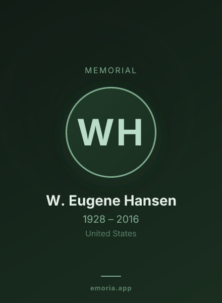 Memorial portrait of W. Eugene Hansen