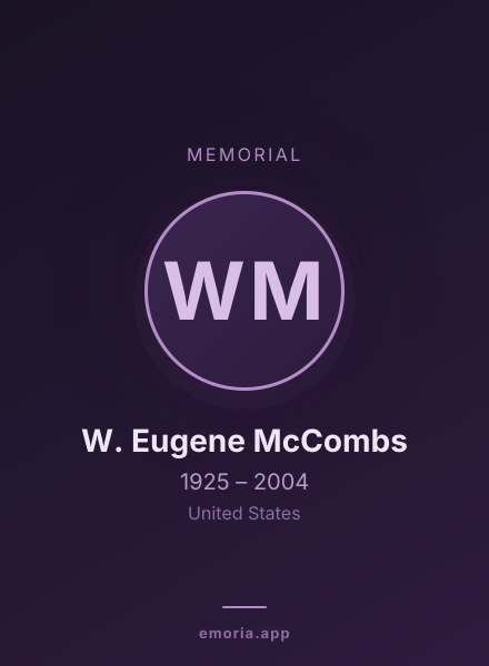 Memorial portrait of W. Eugene McCombs