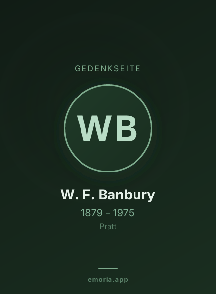 Gedenkportrait von W. F. Banbury