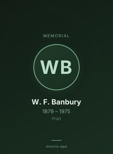 Memorial portrait of W. F. Banbury