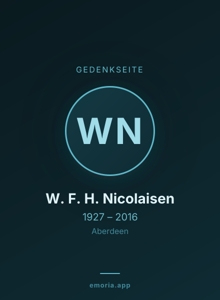 Gedenkportrait von W. F. H. Nicolaisen