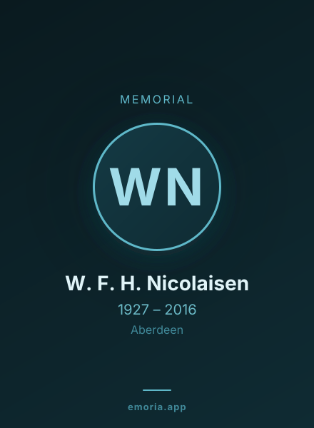 Memorial portrait of W. F. H. Nicolaisen