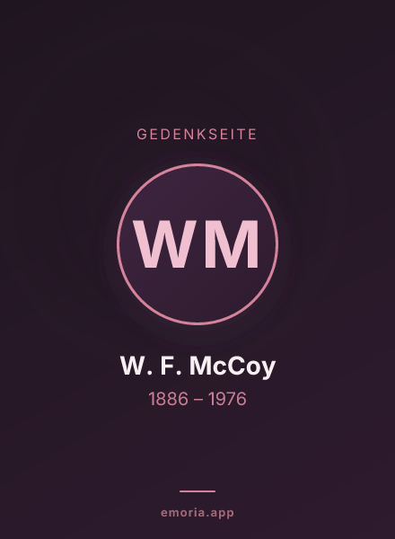 Gedenkportrait von W. F. McCoy