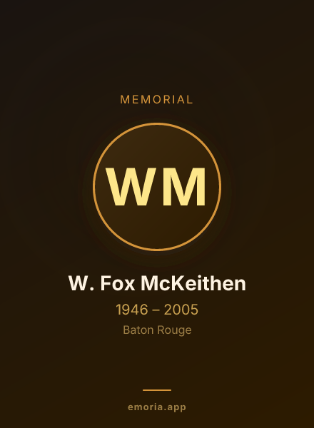 Memorial portrait of W. Fox McKeithen