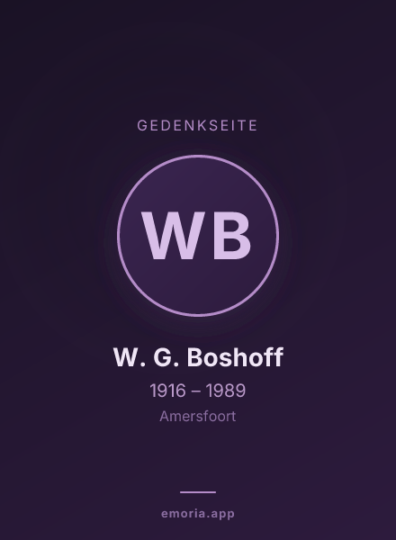 Gedenkportrait von W. G. Boshoff