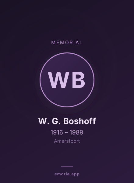 Memorial portrait of W. G. Boshoff