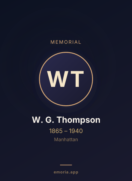 Memorial portrait of W. G. Thompson