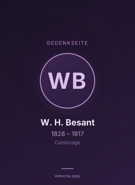 Gedenkportrait von W. H. Besant