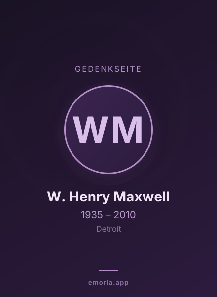 Gedenkportrait von W. Henry Maxwell