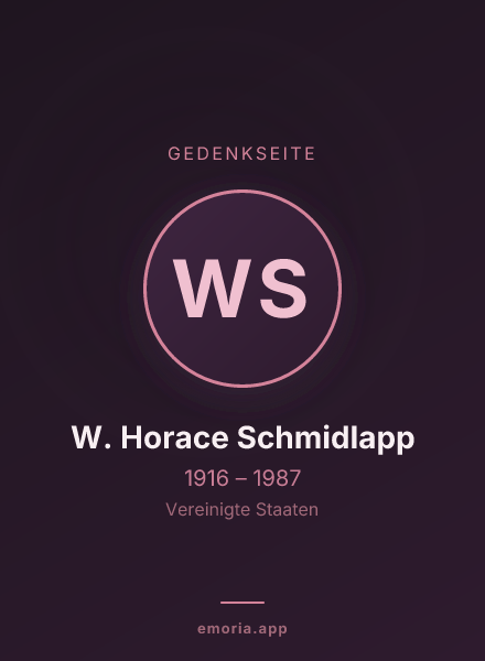 Gedenkportrait von W. Horace Schmidlapp
