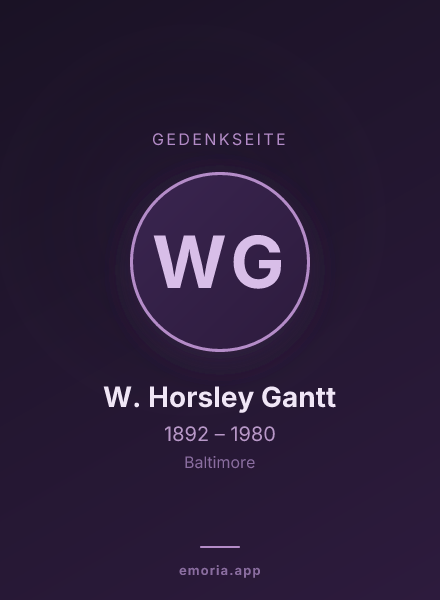 Gedenkportrait von W. Horsley Gantt