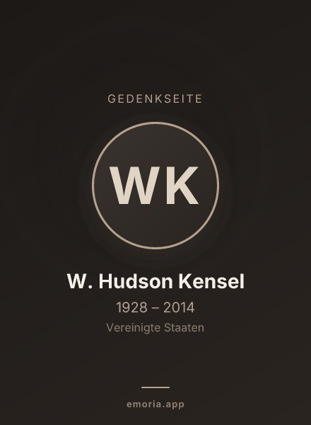 Gedenkportrait von W. Hudson Kensel