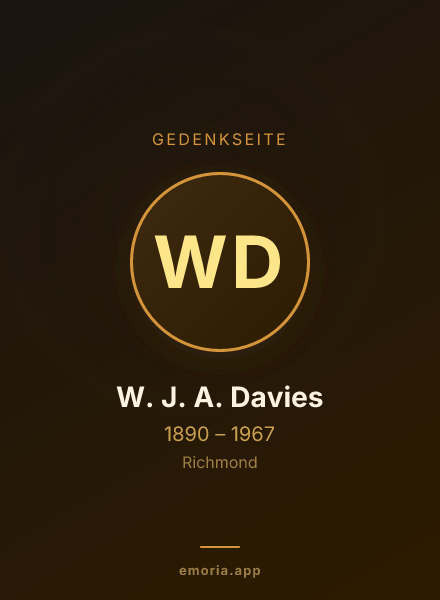 Gedenkportrait von W. J. A. Davies