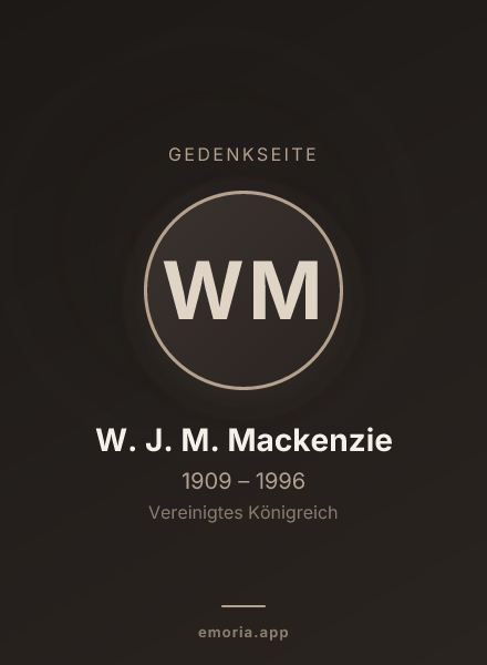 Gedenkportrait von W. J. M. Mackenzie
