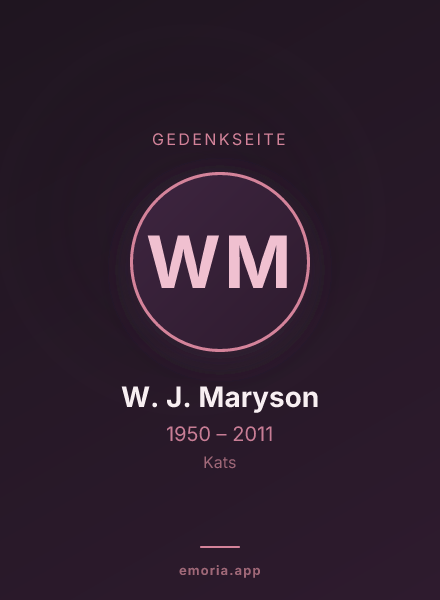 Gedenkportrait von W. J. Maryson