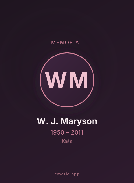 Memorial portrait of W. J. Maryson