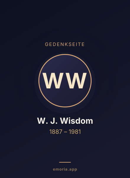 Gedenkportrait von W. J. Wisdom