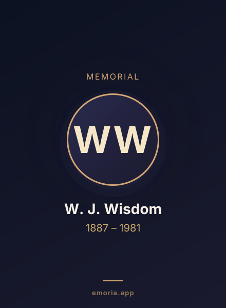 Memorial portrait of W. J. Wisdom