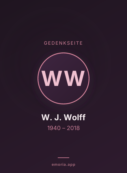 Gedenkportrait von W. J. Wolff
