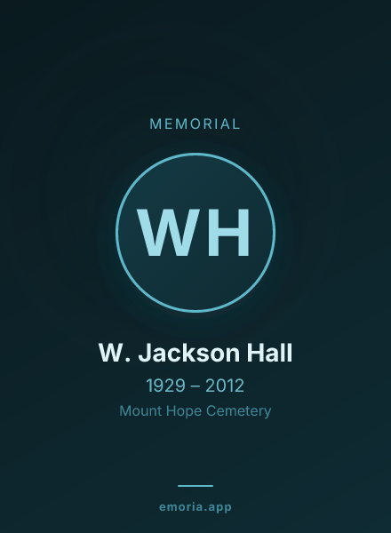Memorial portrait of W. Jackson Hall