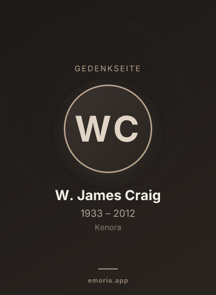 Gedenkportrait von W. James Craig