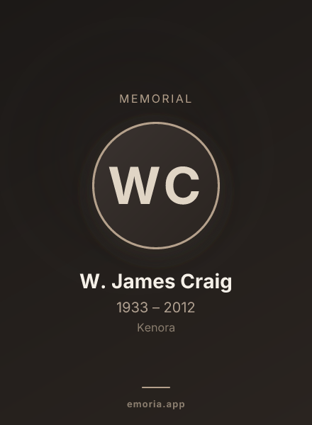 Memorial portrait of W. James Craig