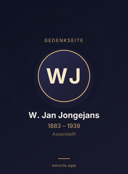 Gedenkportrait von W. Jan Jongejans
