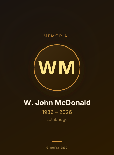 Memorial portrait of W. John McDonald