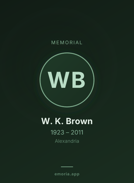 Memorial portrait of W. K. Brown