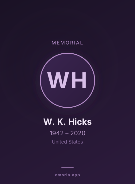 Memorial portrait of W. K. Hicks