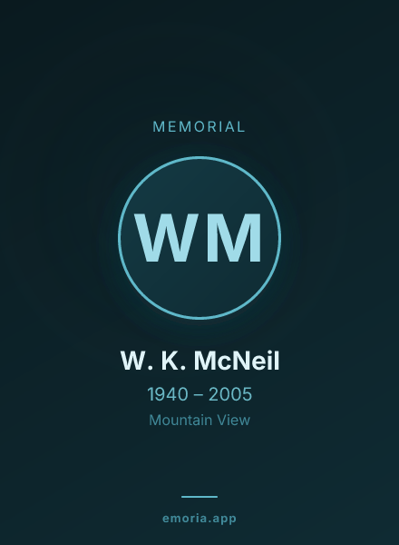 Memorial portrait of W. K. McNeil