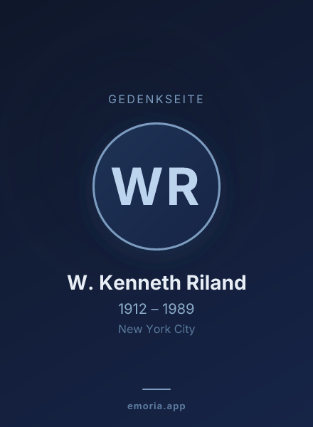 Gedenkportrait von W. Kenneth Riland