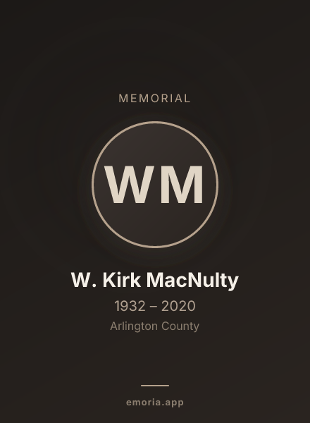 Memorial portrait of W. Kirk MacNulty