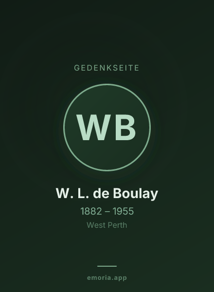 Gedenkportrait von W. L. de Boulay