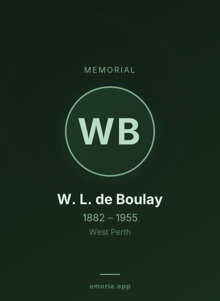 Memorial portrait of W. L. de Boulay