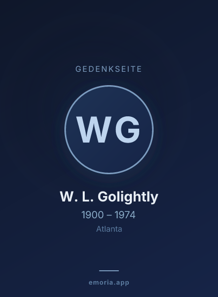 Gedenkportrait von W. L. Golightly