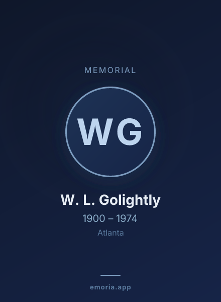 Memorial portrait of W. L. Golightly
