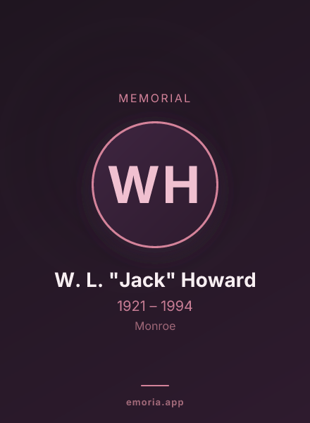 Memorial portrait of W. L. "Jack" Howard