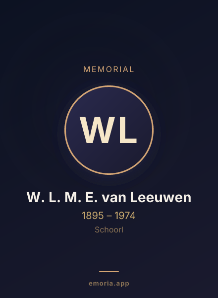 Memorial portrait of W. L. M. E. van Leeuwen