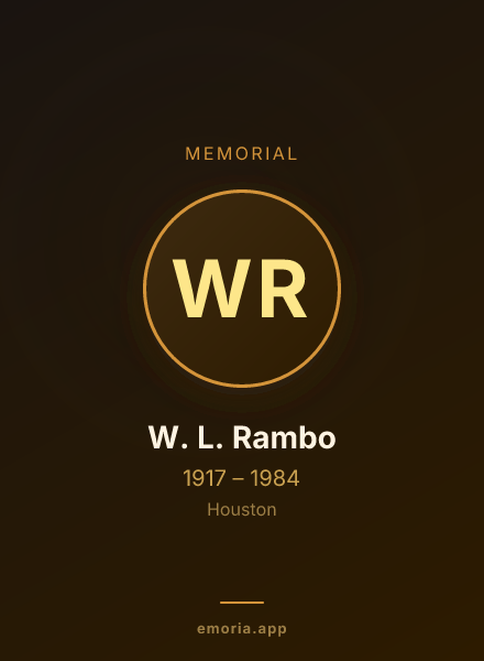 Memorial portrait of W. L. Rambo