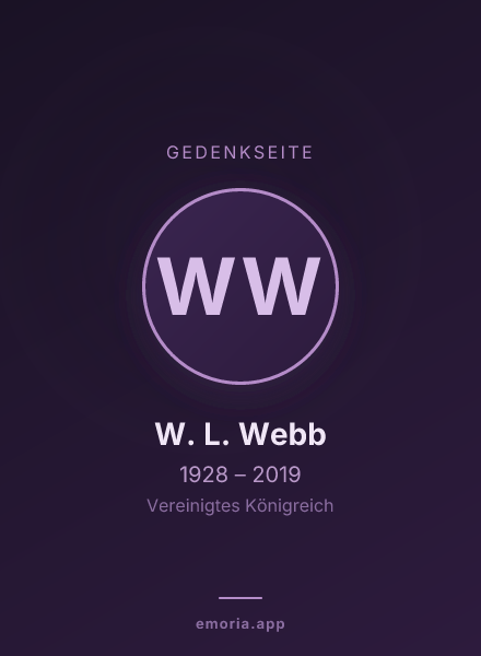 Gedenkportrait von W. L. Webb