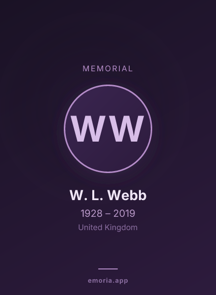 Memorial portrait of W. L. Webb
