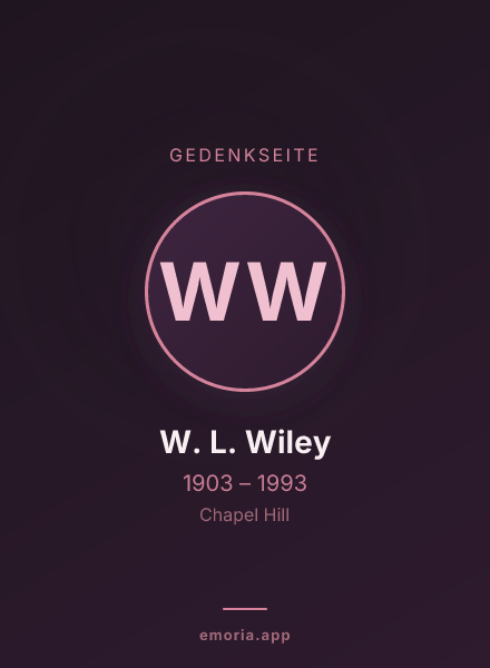 Gedenkportrait von W. L. Wiley